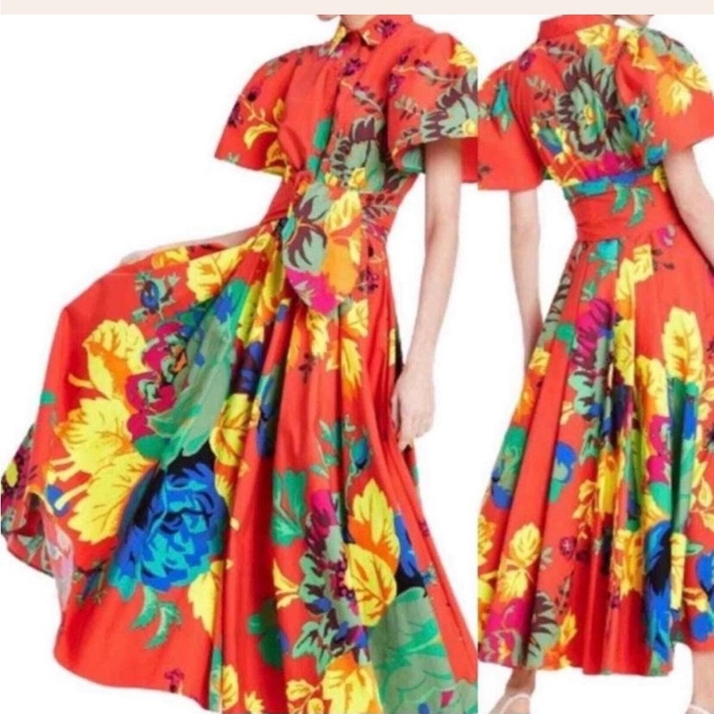 Christopher John Rogers Red Floral Maxi Dress - Picture 2 of 9